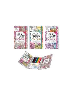 TALLON ADULT COLOURING BOOK TRAVEL SET (PACK OF 2 X 6) 6844