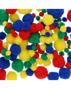 CRAFT POM POMS ASSORTED SIZES