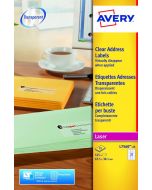 AVERY LASER ADDRESS LABELS 21 PER SHEET CLEAR (PACK OF 525) L7560-25 (PACK OF 25 SHEETS)