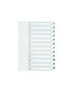 Q-CONNECT 1-12 INDEX MULTI-PUNCHED REINFORCED BOARD CLEAR TAB A4 WHITEKF01529
