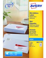 AVERY INKJET MINI LABELS 38.1X21.2MM 65 PER SHEET WHITE (PACK OF 6500) J8651-100 (PACK OF 100 SHEETS)