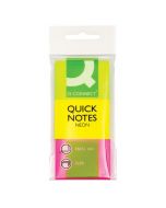 Q-CONNECT QUICK NOTES 38 X 51MM NEON (PACK OF 3) KF01224