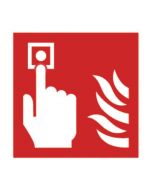 SAFETY SIGN FIRE ALARM 100X100MM SELF-ADHESIVE (PACK OF 5) KF68B/S