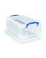 REALLY USEFUL 9L BOX WITH LID AND CARRY HANDLES CLEAR (DIMENSIONS 395X255X155MM)