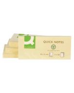 Q-CONNECT RECYCLED QUICK NOTES 38 X 51MM YELLOW (PACK OF 12) KF22367