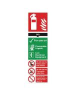 SAFETY SIGN CARBON DIOXIDE FIRE EXTINGUISHER 280X90MM PVC F103/R  (PACK OF 1)