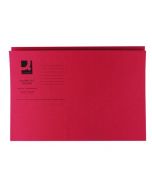Q-CONNECT SQUARE CUT FOLDER MEDIUMWEIGHT 250GSM FOOLSCAP RED (PACK OF 100 FOLDERS) KF01186
