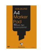 CLAIREFONTAINE GOLDLINE A4 50 SHEET 70GSM ACID-FREE BLEEDPROOF PAPER MARKER PAD GPB1A4 (PACK OF 1)