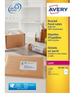 AVERY LASER LABELS RECYCLED 2 PER SHEET WHITE (PACK OF 200) LR7168-100 (PACK OF 100 SHEETS)