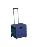 FOLDING CONTAINER TROLLEY WITH LID BLUE /GREEN 379531