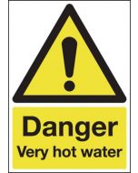 SAFETY SIGN DANGER VERY HOT WATER 75X50MM SELF-ADHESIVE HA17343S (PACK OF 1)