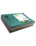 Q-CONNECT SQUARE CUT FOLDER MEDIUMWEIGHT 250GSM FOOLSCAP ASSORTED (PACK OF 100 FOLDERS) KF01492
