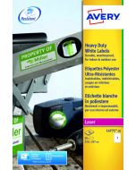 AVERY LASER LABEL HEAVY DUTY 1 PER SHEET WHITE (PACK OF 20) L4775-20 (PACK OF 20 SHEETS)