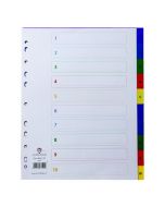 CONCORD INDEX 1-10 A4 EXTRA WIDE POLYPROPYLENE MULTICOLOURED 67199