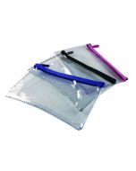 HELIX CLEAR PENCIL CASE 200X125MM ASSORTED (PACK OF 12) M77040