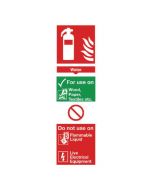 SAFETY SIGN FIRE EXTINGUISHER WATER 280X90MM PVC F100/R  (PACK OF 1)
