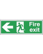 SAFETY SIGN FIRE EXIT RUNNING MAN ARROW LEFT 150X450MM PVC FX04311R  (PACK OF 1)