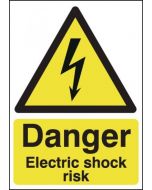 SAFETY SIGN DANGER ELECTRIC SHOCK RISK A5 PVC HA10751R( PACK OF 1)