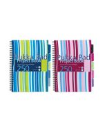 PUKKA PAD STRIPES POLYPROPYLENE PROJECT BOOK 250 PAGES A4 BLUE/PINK (PACK OF 3) PROBA4