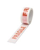POLYPROPYLENE TAPE PRINTED FRAGILE 50MMX66M WHITE RED (PACK OF 6) PPP-C