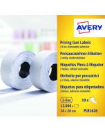 AVERY TWO-LINE PRICE MARKING LABEL WHITE 16X26MM(PACK OF 12000) WR1626