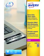 AVERY LASER LABEL H/DUTY 189 PER SHEET SILVER (PACK OF 3780) L6008-20 (PACK OF 20 SHEETS)