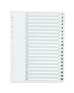 Q-CONNECT 1-20 INDEX MULTI-PUNCHED REINFORCED BOARD CLEAR TAB A4 WHITE KF01531