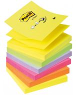 POST-IT Z-NOTES 76X76MM NEON RAINBOW (PACK OF 6)