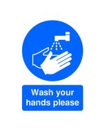 SAFETY SIGN WASH YOUR HANDS PLEASE A5 PVC MD05851R( PACK OF 1)