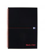 BLACK N' RED RULED PERFORATED WIREBOUND HARDBACK NOTEBOOK A4 (PACK OF 5) 100102248
