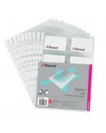 REXEL NYREX PUNCHED BUSINESS CARD POCKETS A4 (PACK OF 10 CARD HOLDERS) 13681