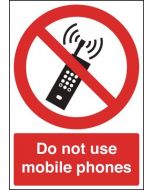 SAFETY SIGN DO NOT USE MOBILE PHONES A5 PVC PH01051R( PACK OF 1)