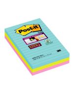 POST-IT NOTES SUPER STICKY 101 X 152MM MIAMI (PACK OF 3) 4690-SS3-MIA
