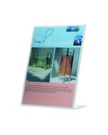Q-CONNECT SLANTED SIGN HOLDER L-SHAPE A5 (SIDE LOADING, MADE FROM STURDY PLASTIC) KF04178 (PACK OF 1)