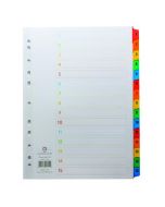 CONCORD INDEX 1-15 A4 WHITE WITH MULTICOLOURED MYLAR TABS 01601/CS16