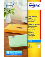 AVERY INKJET ADDRESS LABELS 14 PER SHEET CLEAR (PACK OF 350) J8563-25 (PACK OF 25 SHEETS)