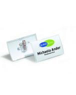 DURABLE CLICK FOLD NAME BADGE WITH COMBI CLIP 40X75MM (PACK OF 25) 8211/19