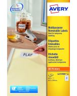 AVERY REMOVABLE LABELS 27 PER SHEET WHITE (PACK OF 675) L4737REV-25 (PACK OF 25 SHEETS)