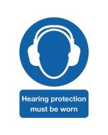 SAFETY SIGN HEARING PROTECTION MUST BE WORN A4 PVC MA01950R (PACK OF 1)