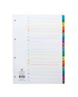 CONCORD INDEX A-Z A4 WHITE WITH MULTICOLOURED MYLAR TABS 02101/CS21