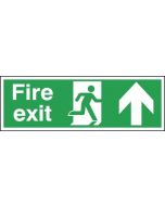 SAFETY SIGN FIRE EXIT RUNNING MAN ARROW UP 150X450MM PVC FX04711R  (PACK OF 1)