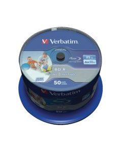 Verbatim BD-R Printable Spindle 6x 25GB (Pack of 50) 43812