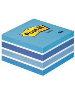 POST-IT NOTES COLOUR CUBE 76 X 76MM PASTEL BLUE 2028B (PACK OF 1)
