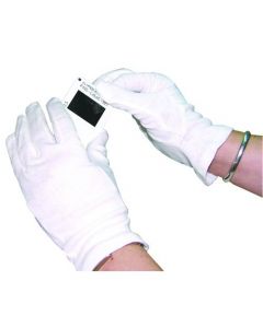 WHITE KNITTED COTTON LARGE GLOVES (PACK OF 10) GI/NCME