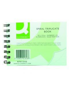Q-CONNECT FEINT RULED WIREBOUND TRIPLICATE BOOK 102X127MM KF01343 (PACK OF 1)