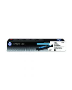 HP 143A ORIGINAL NEVERSTOP TONER RELOAD KIT BLACK W1143A. COLOUR: BLACK. PAGE YIELD: 2,500. COMPATIBLE WITH HP NEVERSTOP LASER PRINTERS. LASER TONER CARTRIDGE.