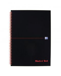 BLACK N' RED 5MM SQUARE WIREBOUND HARDBACK NOTEBOOK A4 (PACK OF 5) 846350102