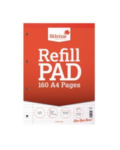 SILVINE RULED HEADBOUND REFILL PAD A4 160 PAGES (PACK OF 6) A4RPFM