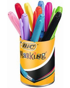 BIC PERMANENT MARKERS FINE COLOUR INTENSE ASSORTED 943163  (PACK OF 12)