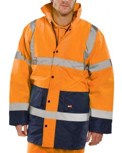 BEESWIFT CONSTRUCTOR TRAFFIC JACKET TWO TONE FLEECE LINED ORANGE/NAVY LGE (PACK OF 1)